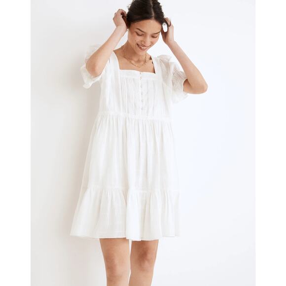 Madewell Dresses & Skirts - Madewell Puff Sleeve Drawstring Minidress Lighthouse - XL